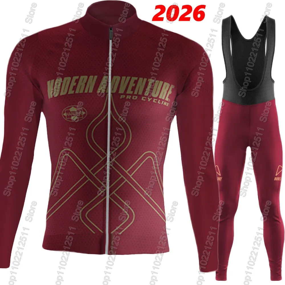 

Modern Adventure 2026 Pro Team Cycling Jersey Set USA Clothing Suit Mens Long Sleeve MTB Bike Road Pants Bib Ropa Ciclismo