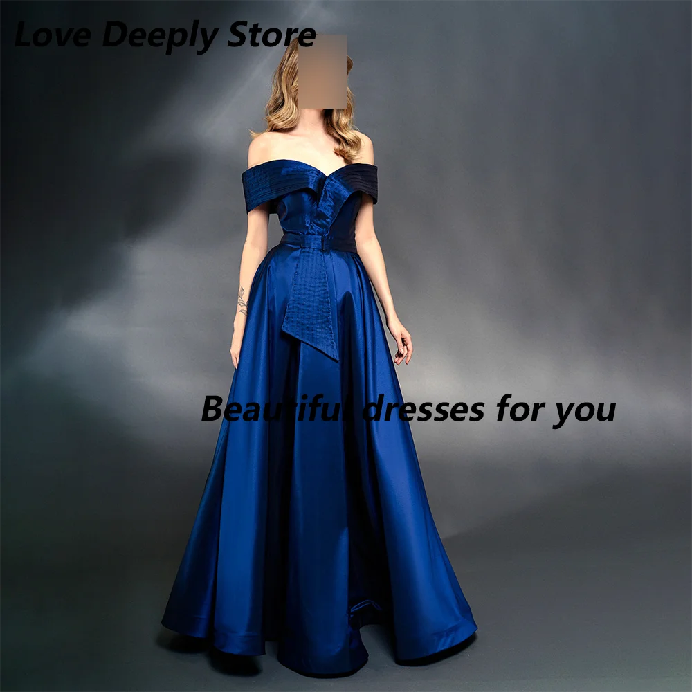 

Customized Off Shoulder Prom Dresses for Woman A-Line Draped Floor-Length Formal Occasion Party Evening Dresses New