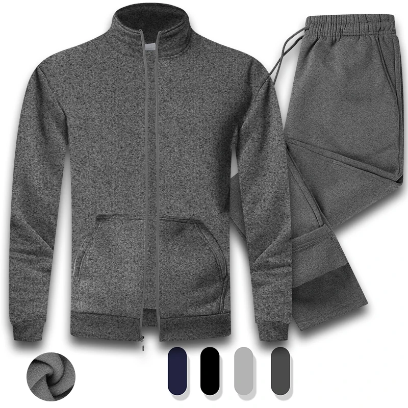 Men\'s Casual Athletic Tracksuit Long Sleeve Sweatsuit Set Full Zip Running Jacket and Pants 2 Piece Outfits