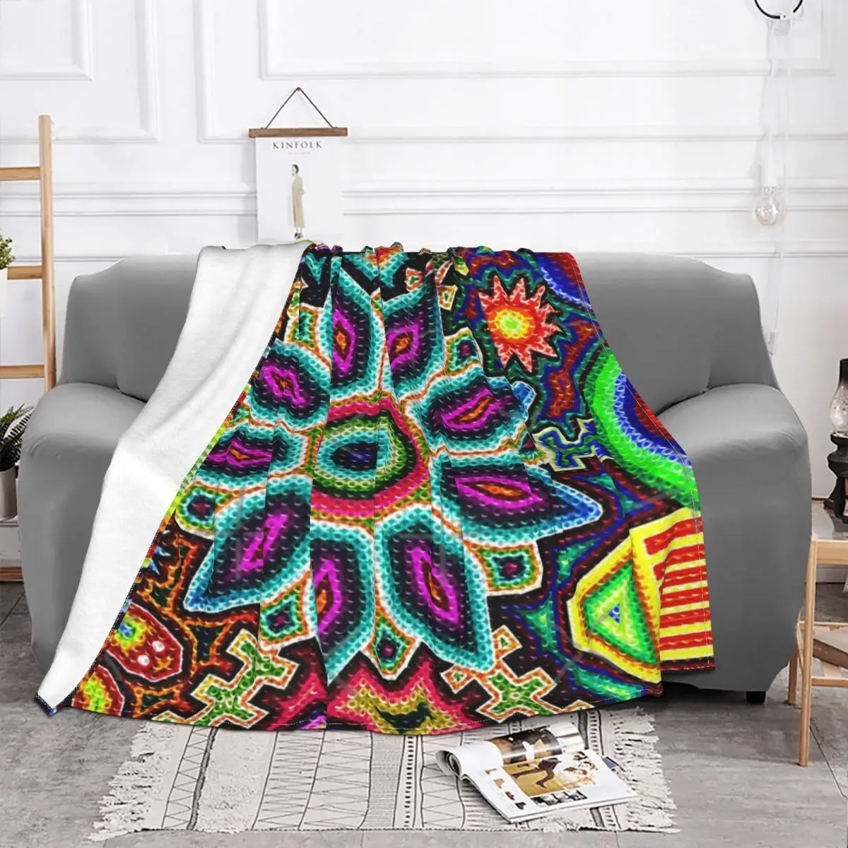 Huichol Art Mexico Anime Blankets Winter Blankets Home And Decoration Throw Blanket