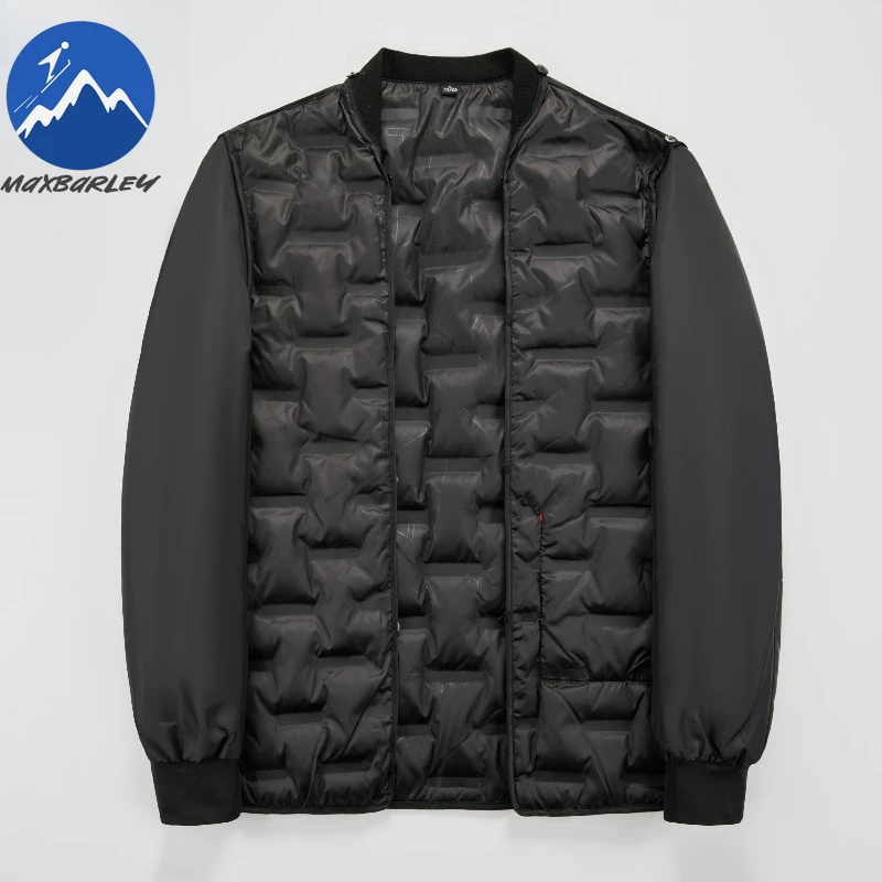 Maxbarley Men Down Jacket Detachable Inner Layer Outdoor Working Lightweight Puffer Jacket Casual Business Thickened Winter Coat