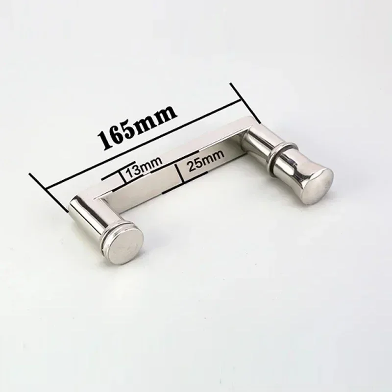 304 stainless steel Bathroom glass door short handle matte black/mirror surface hole distance 145mm shower handles