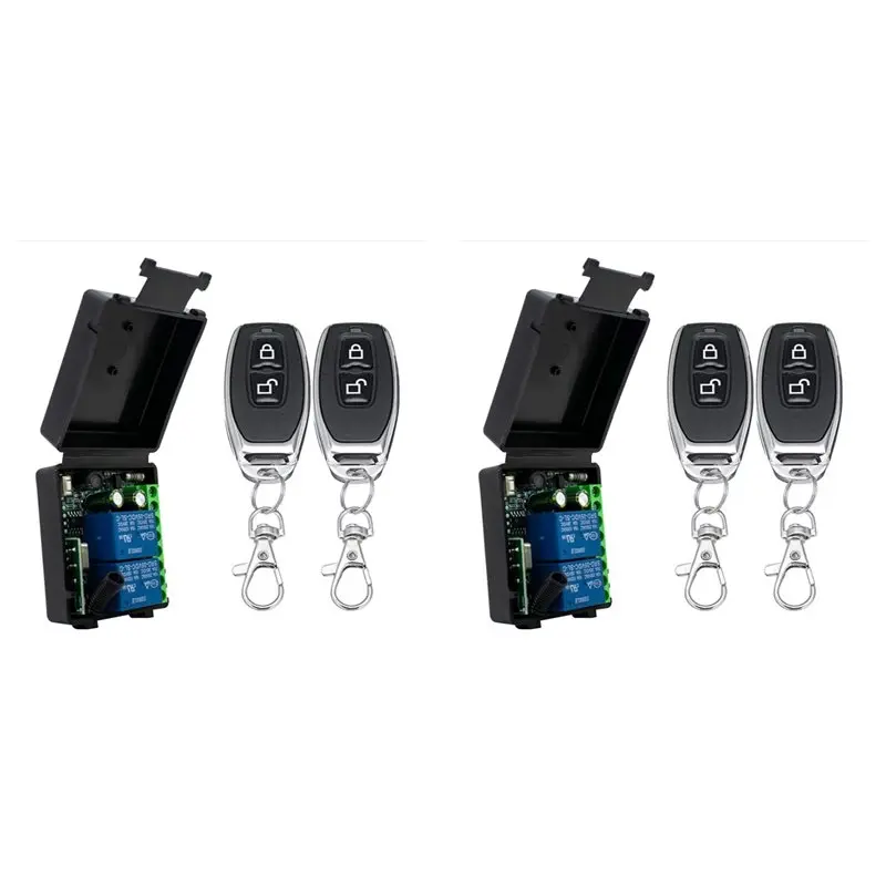 

【Father’S Day】2X 433Mhz Wireless Remote Control Switch AC 85-256V Relay 2 Channels Receiver Module For Garage Doors, Curtains