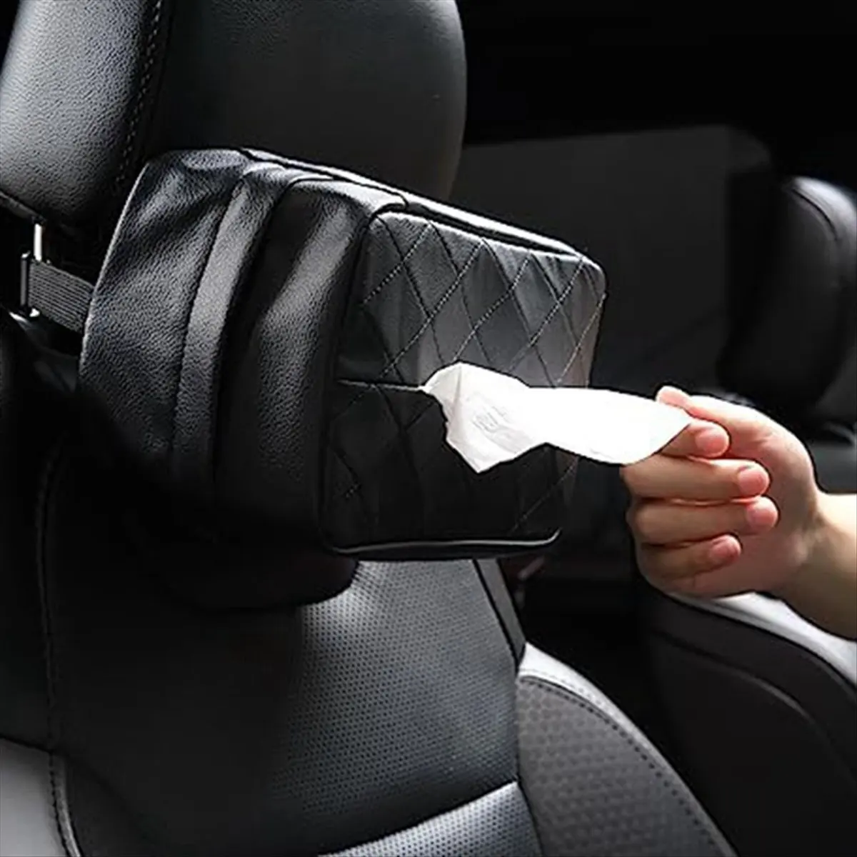 A45I Car Tissue Holder, Tissues Box Cover for Car Backseat, Perfect for Organization and Daily Use (Black)