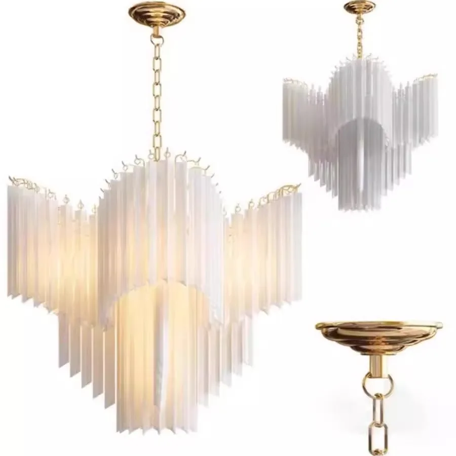 French Luxury White Crystal Glass Chandelier Elegant Advanced Customization Hanging Lamp for Living Room Villa Duplex Lamparas