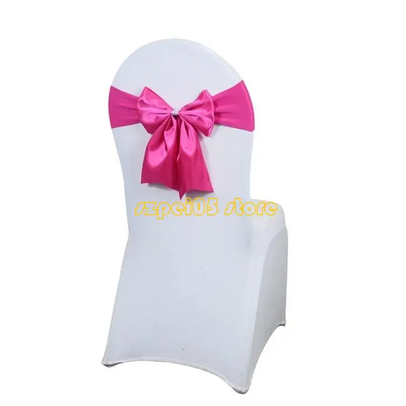 45be legant Polyester Chair Sash Bows Bows Stretch Cover Cover Band لحضور حفلات الزفاف