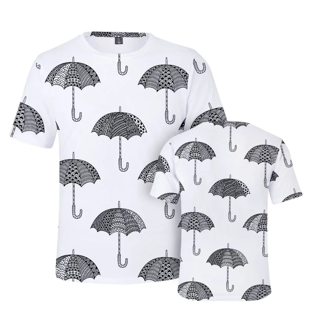 Summer Fashion T-shirt with Rain Printed Pattern Is Suitable for Everyone To Purchase Quickly In Daily Life Places