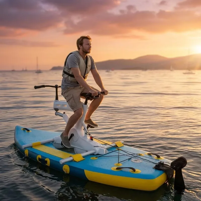 Fast inflatable folding drip seam water bike, lightweight inflatable bike, suitable for outdoor travel and water activities