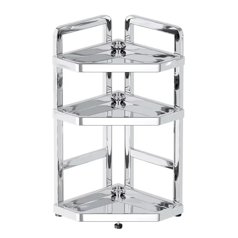 Modern Stainless Steel Kitchen Organizer Rack Multi Layer Spice Storage Shelf With Hooks For Cutting Board Tableware Cabinet