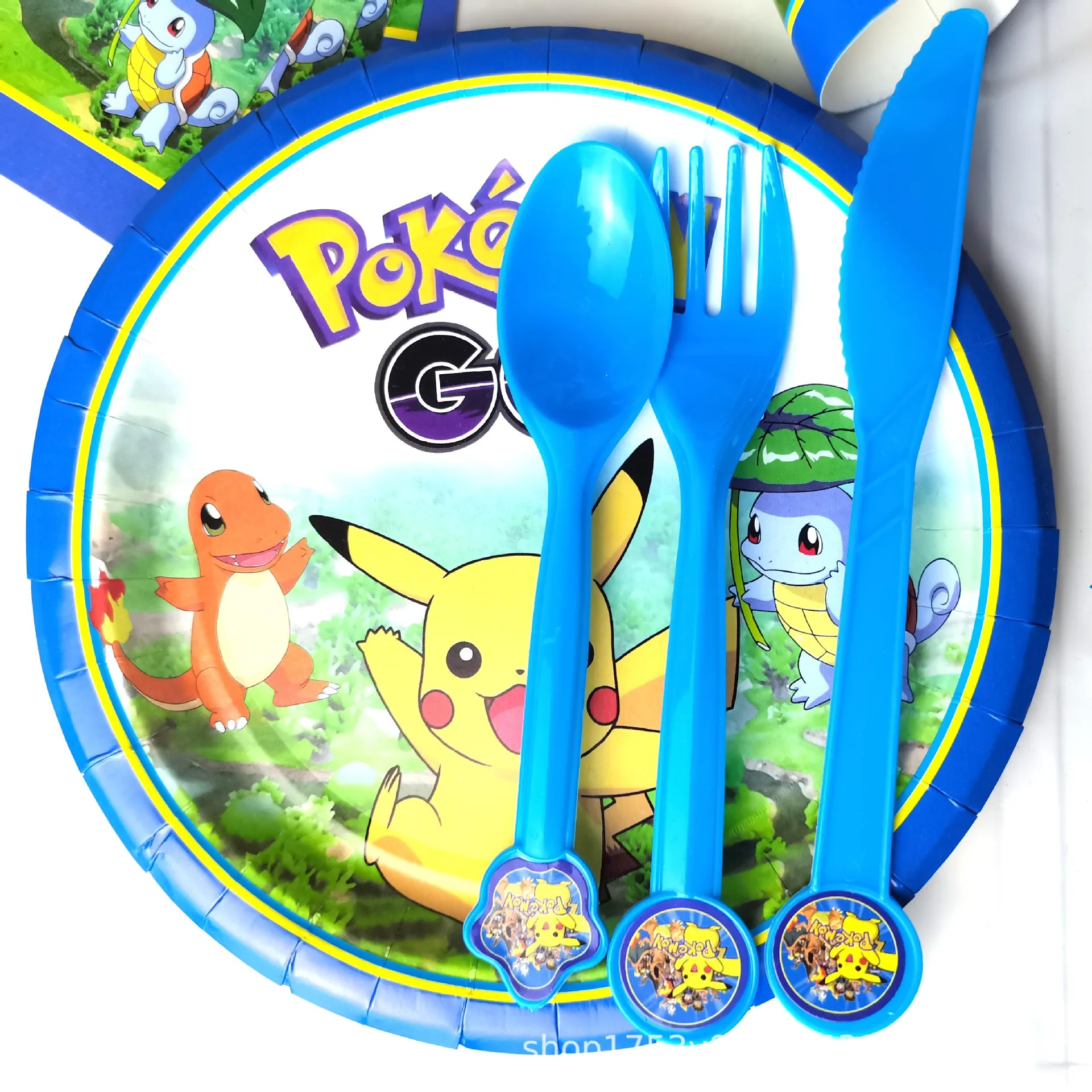 Pokemon Verjaardagslevering Cups Platen Servet Banner Kids 1 2 3 Jaar Oude Pikachu Ballonnen Verjaardagsfeestje Baby Shower Decoraties