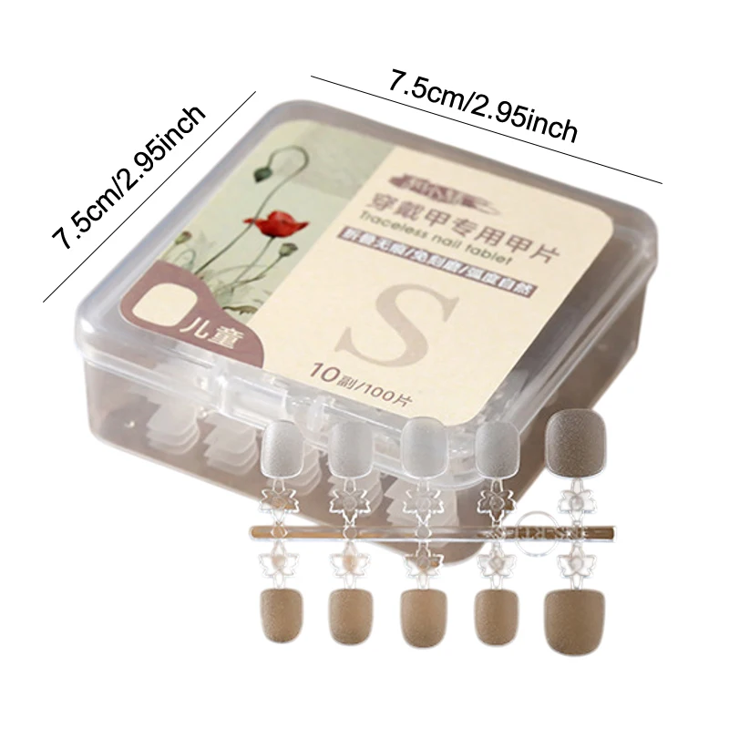 100 stuks nep-nageltips voor kinderen kunstnagels druk op nagels doodskist kunstnagels duidelijke nep-nageltips voor verlenging manicure gereedschap