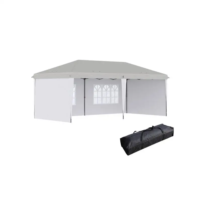 

Выдвижная палатка с навесом 10x20 футов и 4-сторонними стенками — белая, идеально подходит для мероприятий и собраний на свежем воздухе