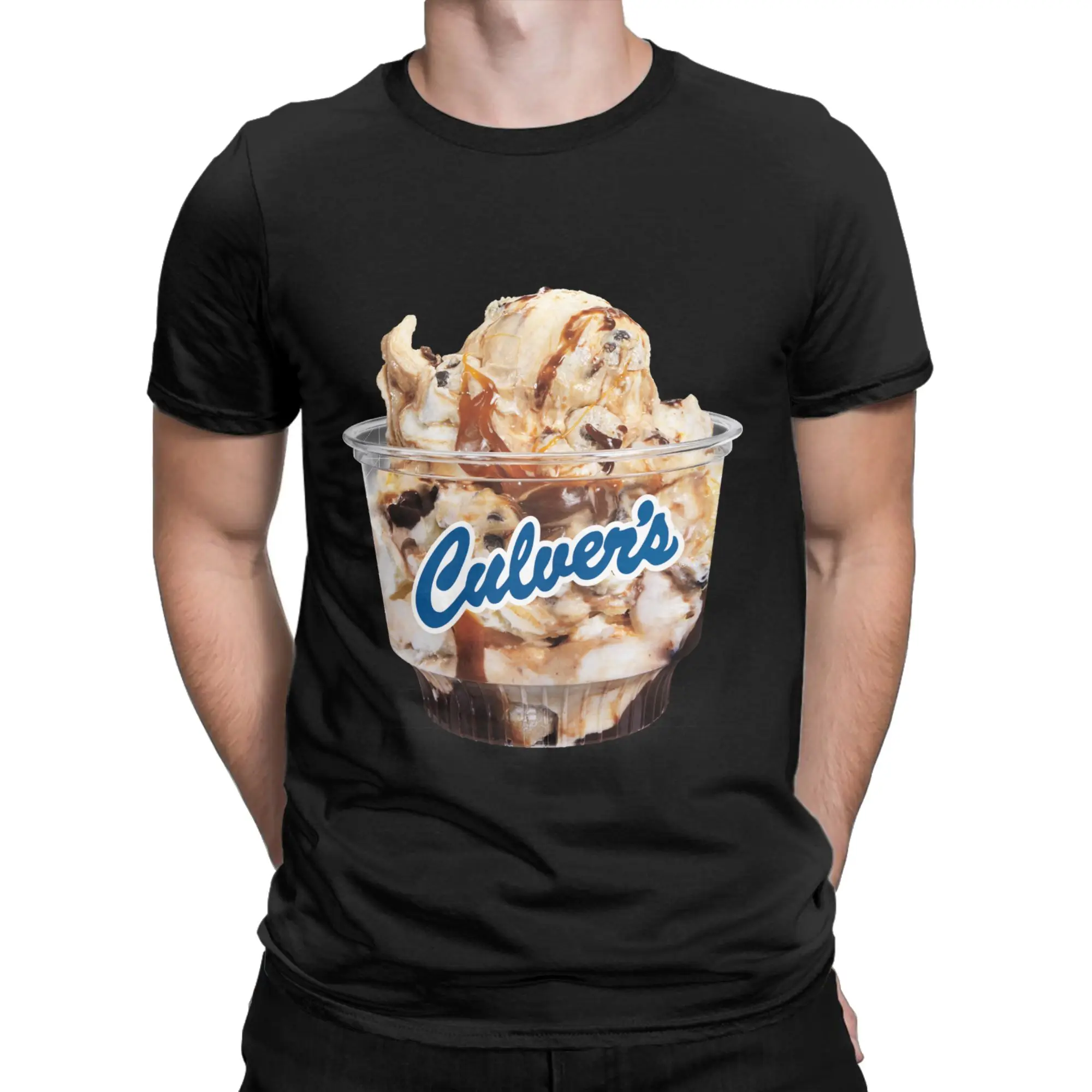 Caramel Fudge Cookie Dough Funny 100% Cotton T-Shirt Culver's Tops Tees For Men