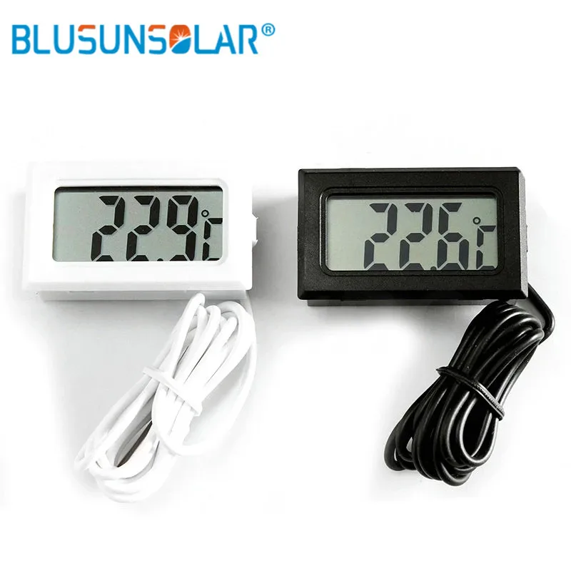 Mini Black White Digital LCD Indoor Convenient Temperature Sensor Humidity 1 Meter Thermometer Hygrometer Gauge TPM-10