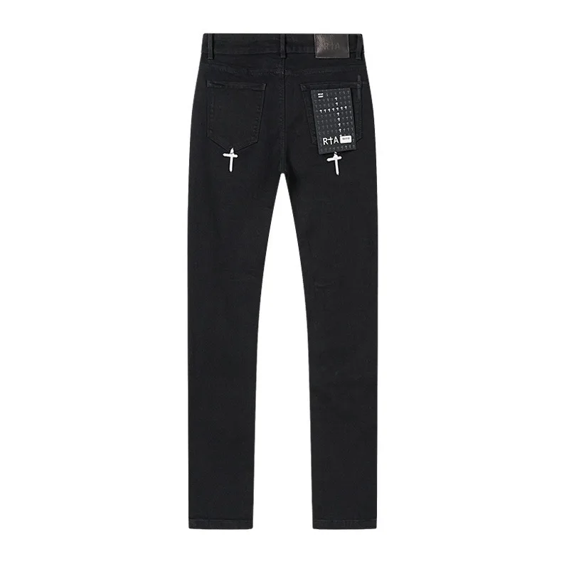 

Street Trend Men's Women's RTA Pants Casual Fashionable Distressed Denim Long Pants Stock One Day Ship Out