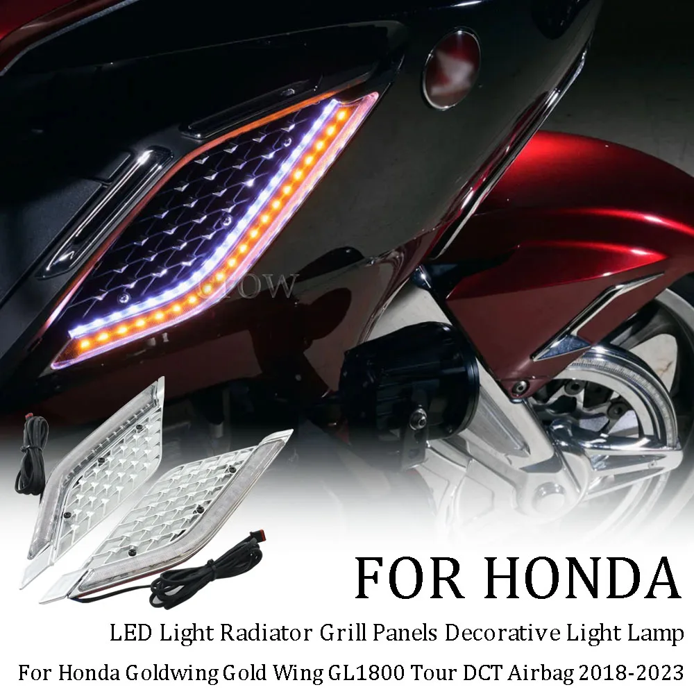 

For Honda Goldwing Gold Wing GL1800 Tour DCT Airbag 2018-2023 Motorcycle LED Light Radiator Grill Panels Decorative Light Lamp