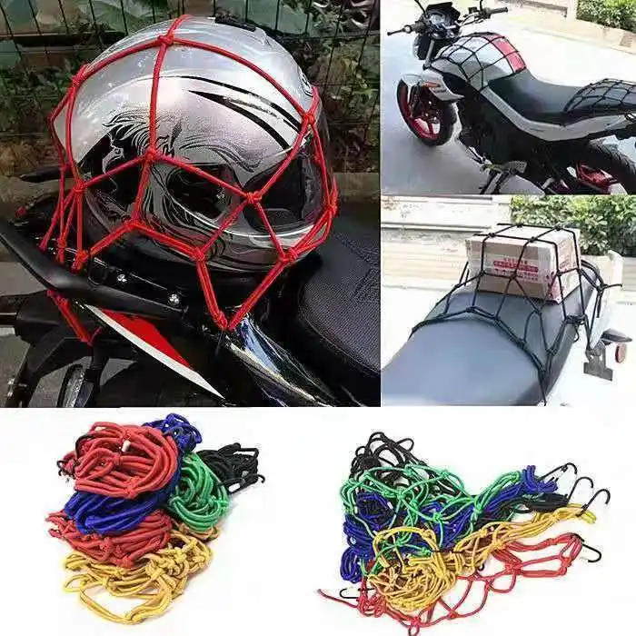 40x40cm Motorcycle Elastic Bungee Net Holder Motorbike Storage Helmet Tank Bike Luggage Accessories for honda shadow bmw s1000xr