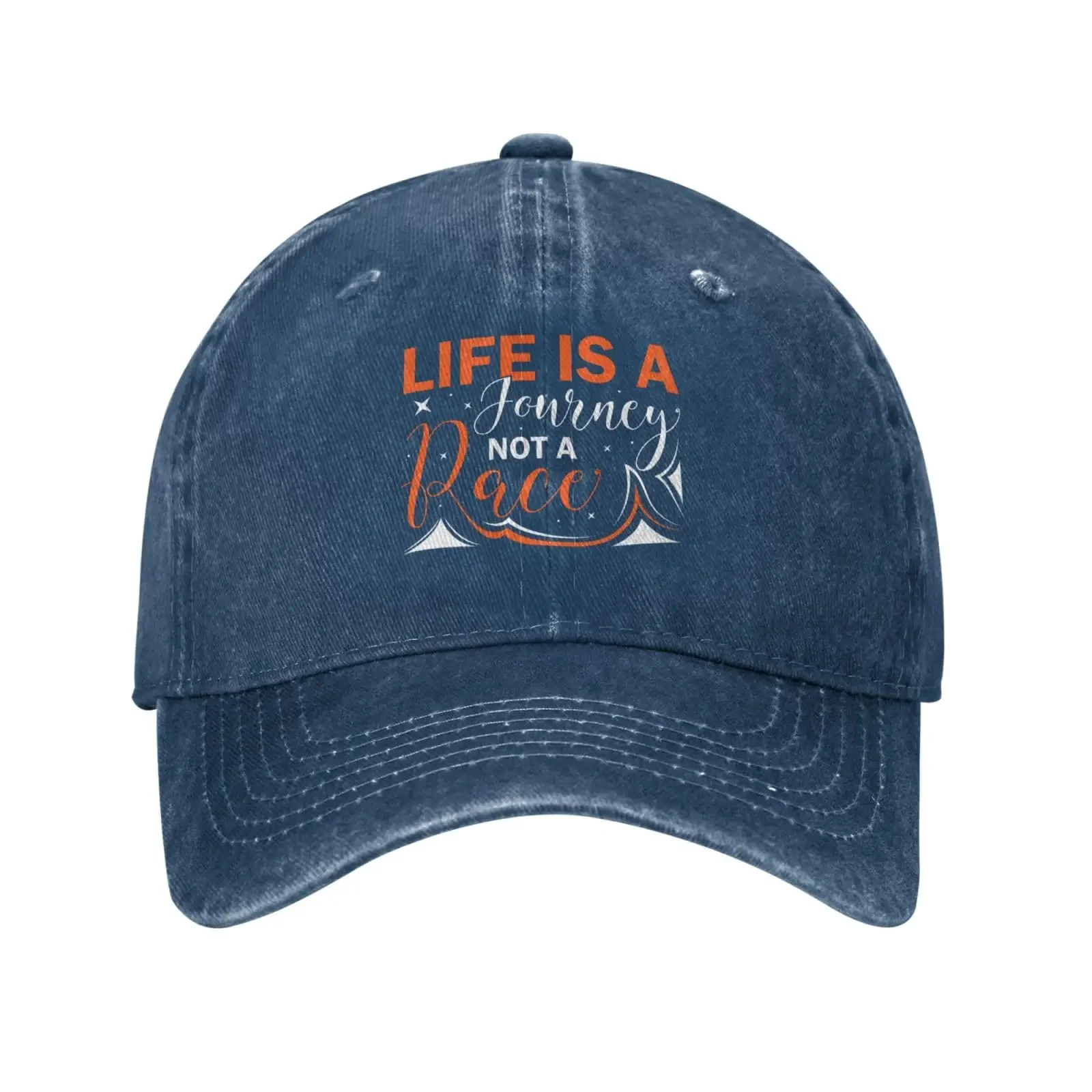 Life Is A Journey Not A Race Baseball Cap Vintage Trucker Sun Denim Hat Washed Cotton Fashion Cap Unisex Adjustable Sports