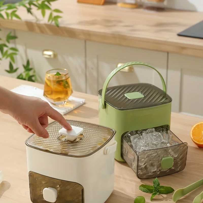 48 Grid Handheld Press Type Ice Cube Mold (no Power Required) Double-layer Design, Essential Kitchen Tool for Refrigerators