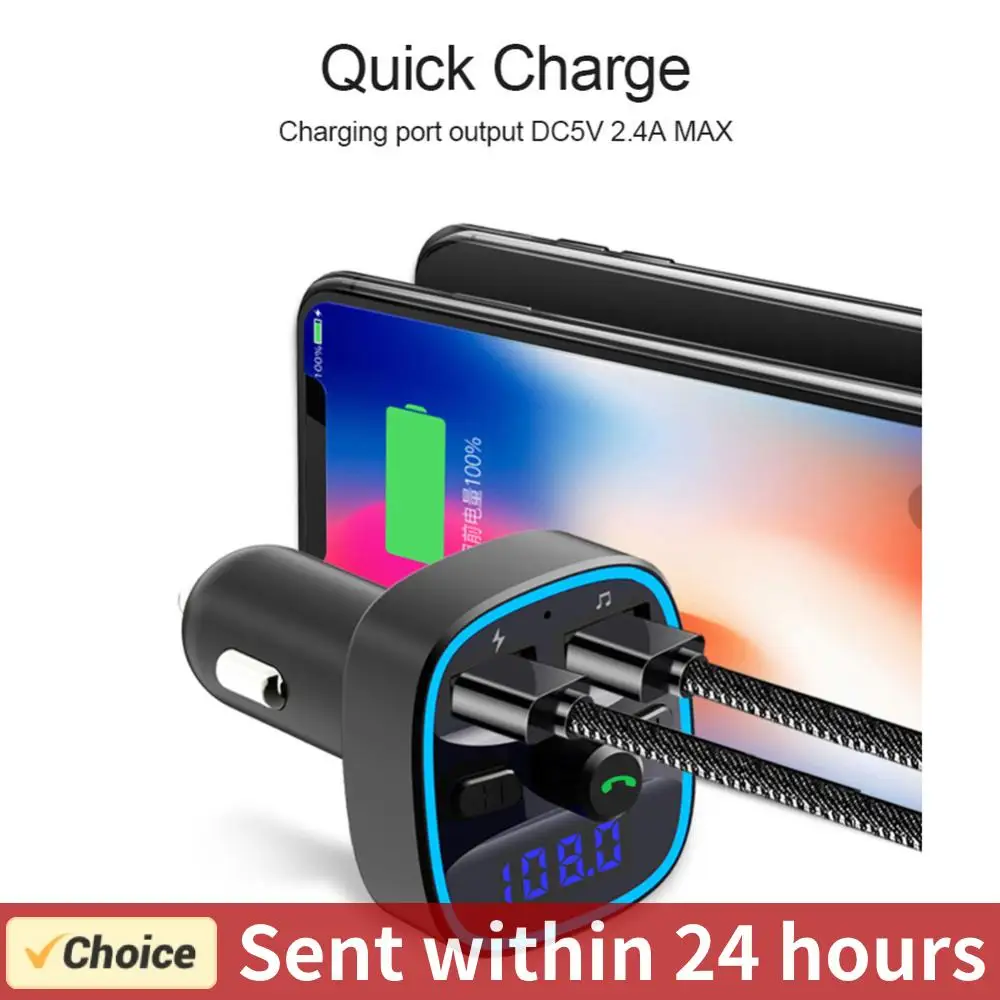 MP3 Player Fast Charging Dual USB Charger Practical Multi-functional Classic Car Bluetooth-compatible 5.0 FM Transmitter