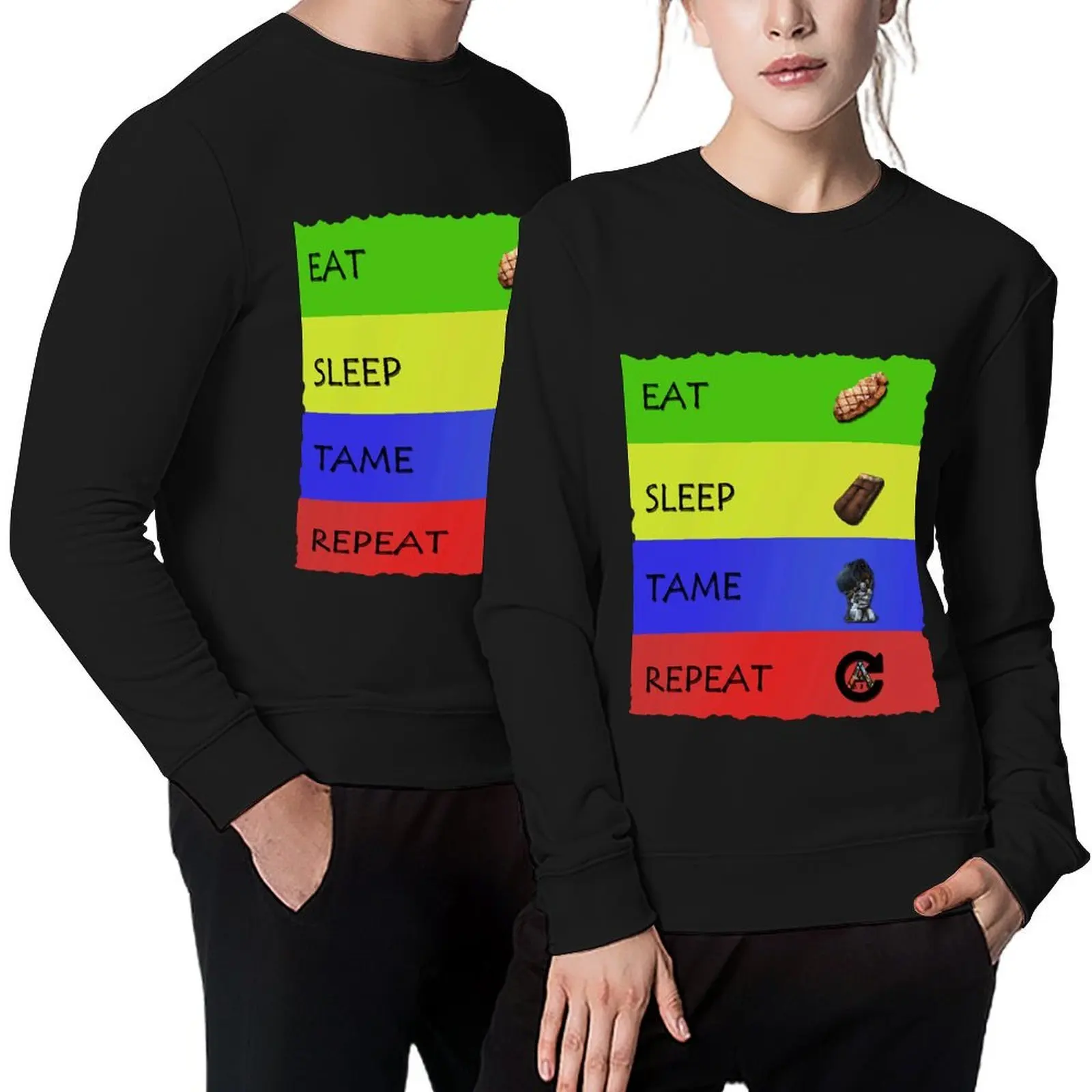 

My Favorite People Ark Survival Evolved Eat Sleep Tame Repeat Gift For Fan Pullover mens clothing men's sweatshirt