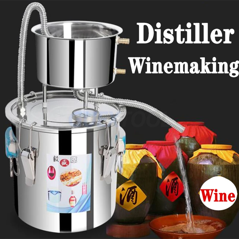 10L Water Distiller Wine Steamer Brewing Equipment Roasting Wine Machine Water Filter Wine Brandy Essential Oil Brewing Kit