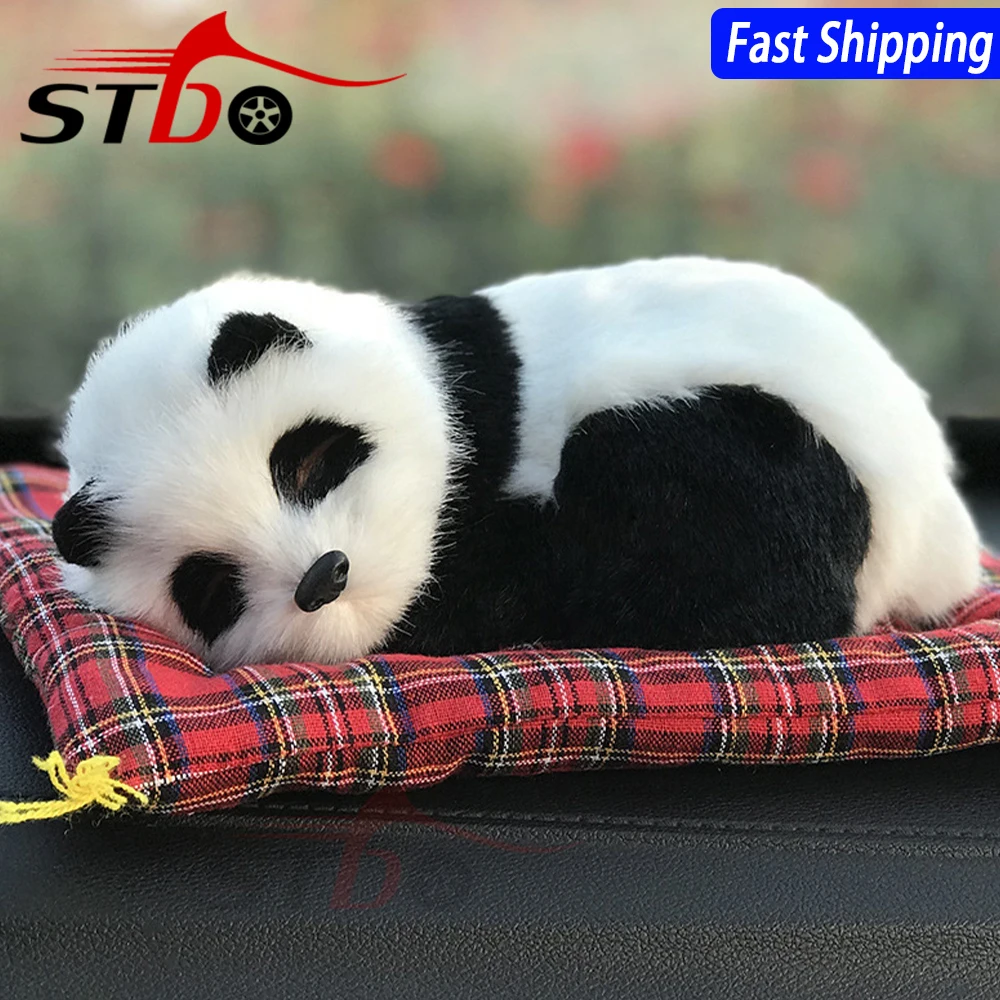 Cute Car Decoration Ornaments Simulation Plush Dog Cat Panda Toy Auto Interior Dashboard Purified Air Auto Accessorie