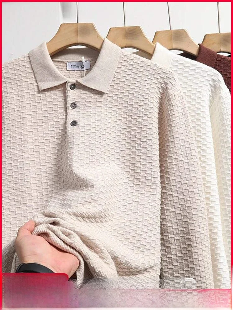 

Вязаный свитер с узором «Сосна», повседневный, удобный, мужской, однотонный, свободного кроя, модный, городской стиль, из полиэфирного волокна, с длинными рукавами