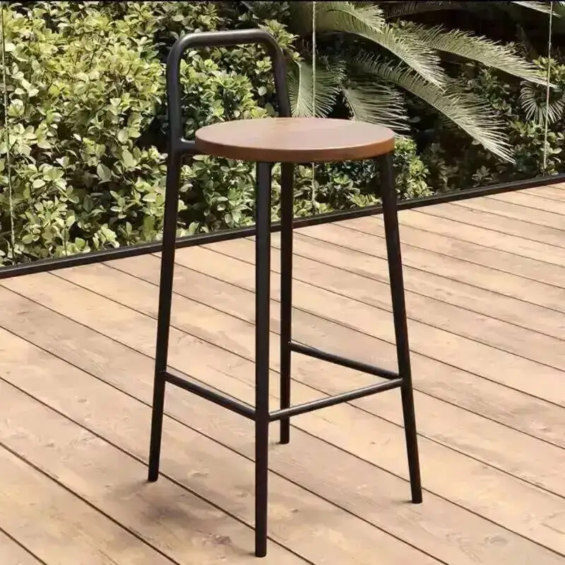 Design Outdoor Minimalist Bar Stools Height Wood Modern With Back Bar Stools Comfortable Relaxing Cadeira Garden Furniture Sets
