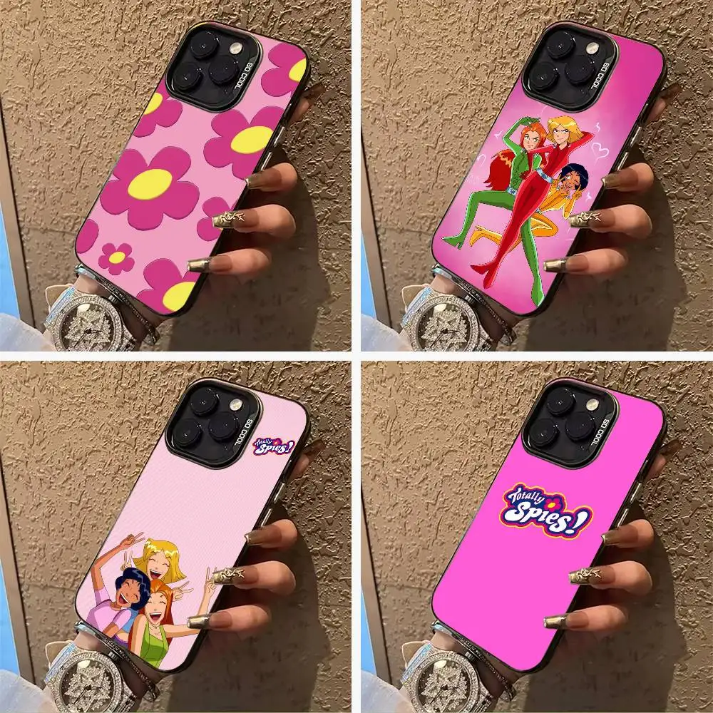 

Classic animation T-Totally- Spies For iPhone 17 16 15 14 13 12 11 Pro Max XS 17 Air Silicone Colored Silver Bumper Cover