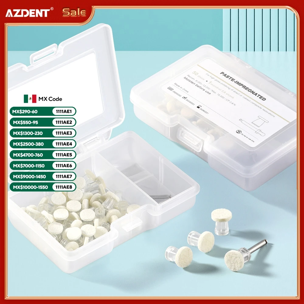 

AZDENT стоматологические композитные полировальные диски для глянцевой полировки, композитные щетки, одноразовый комплект для полировки стоматологических войлочных кругов