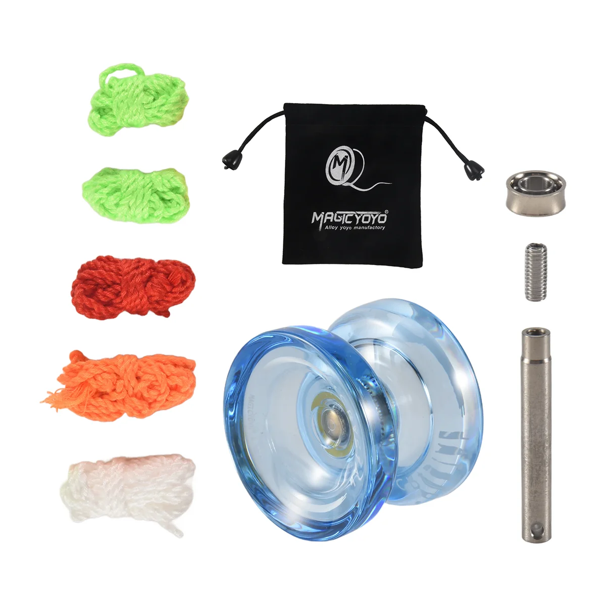 MAGICYOYO K2 Plus Crystal Responsive Yoyo, Yo-Yo de dupla finalidade com rolamento de substituição sem resposta para intermediário, azul