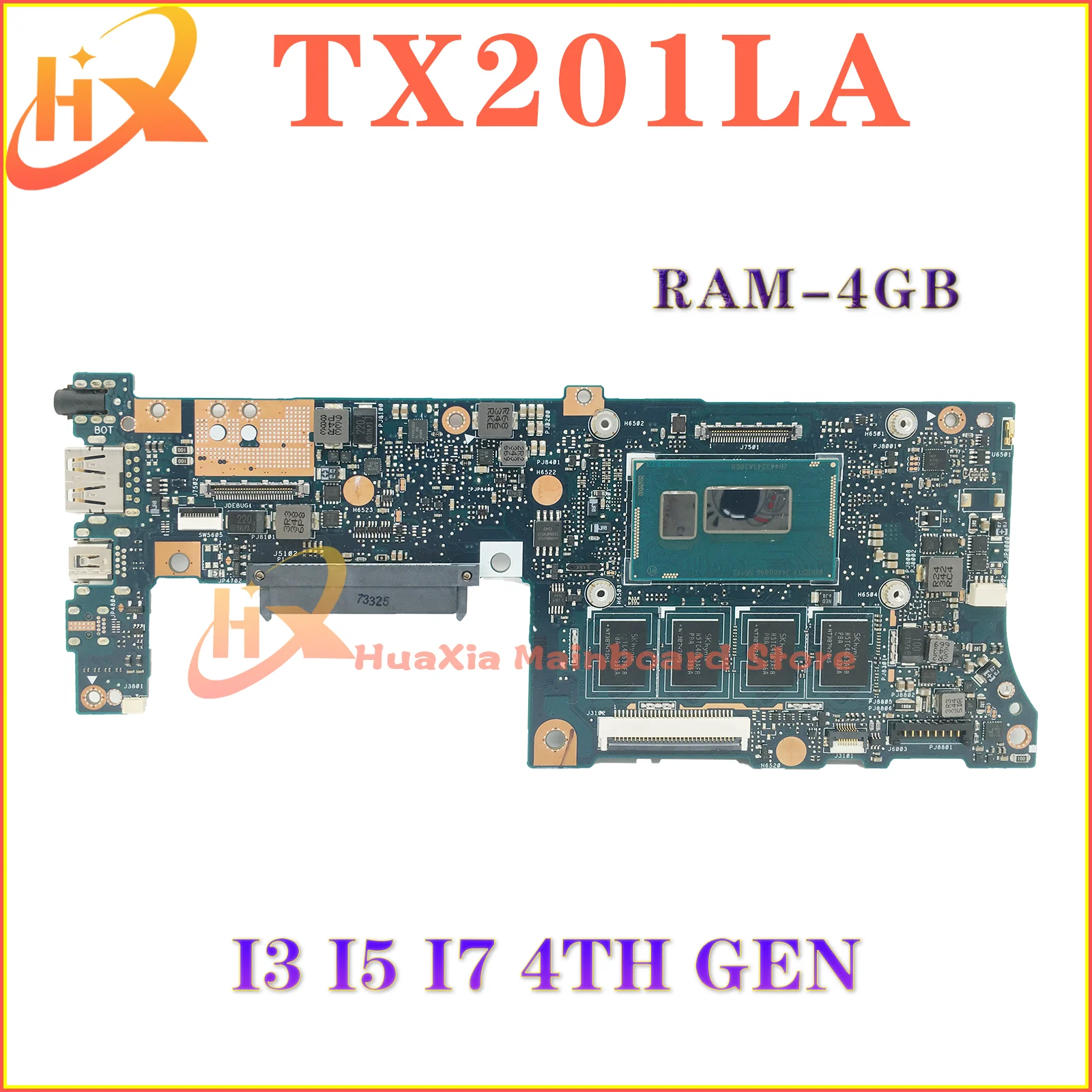 

TX201L Mainboard For ASUS Transformer Book Trio TX201LA TX201LAF TX201 Laptop Motherboard I3 I5 I7 4th Gen 4GB/RAM