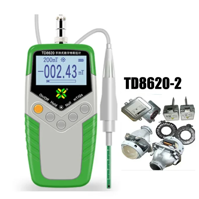 ISSASS TD8620-2 Handheld Tesla Meter Gaussmeter Digital Magnetic Flux Meter Surface Magnetic Field Test Range 200 mT 2000 mT