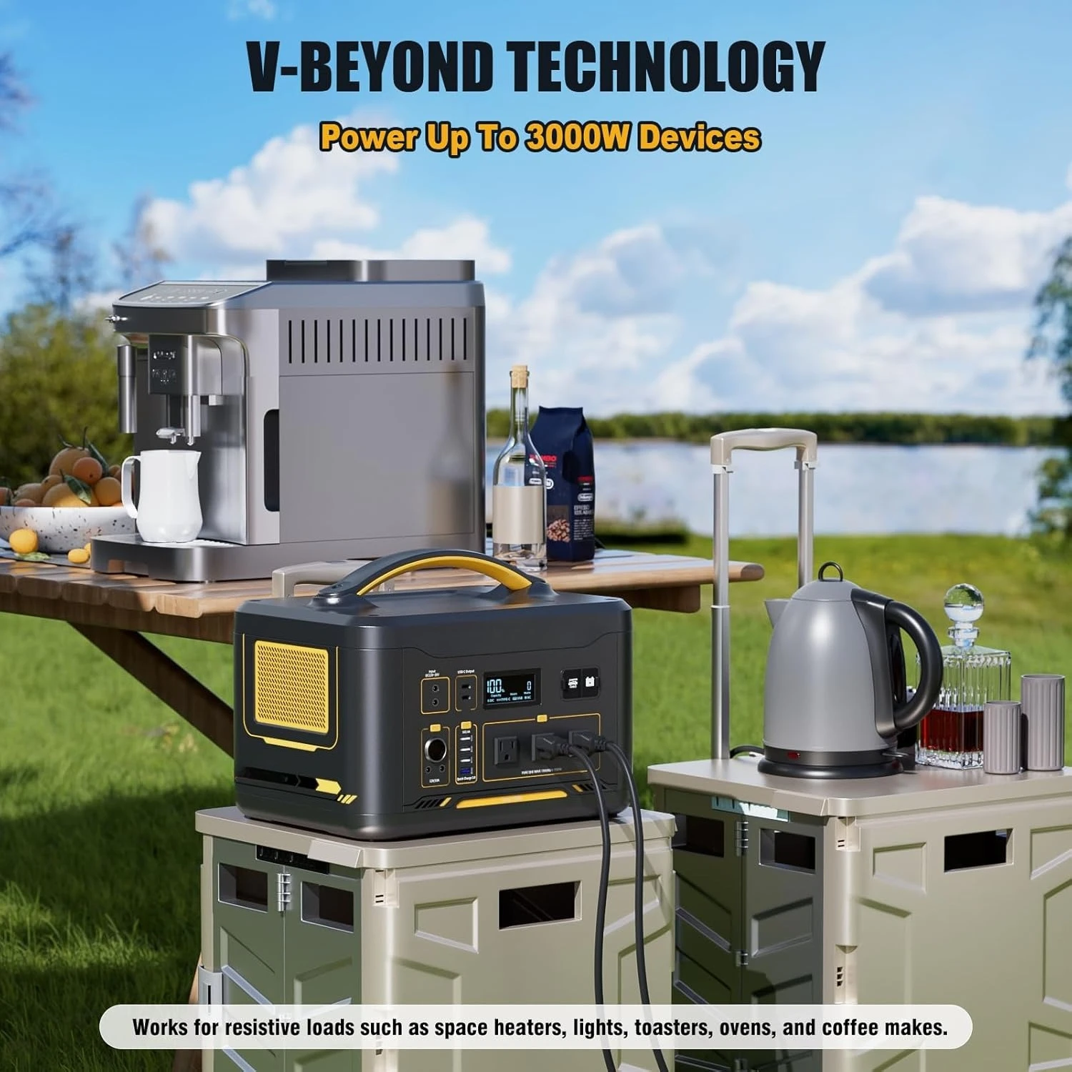 1500X Portable Power Station 1500W (3000W Peak), 828Wh LiFePO4 (LFP) Battery Powered Generator with Expandable Capacity