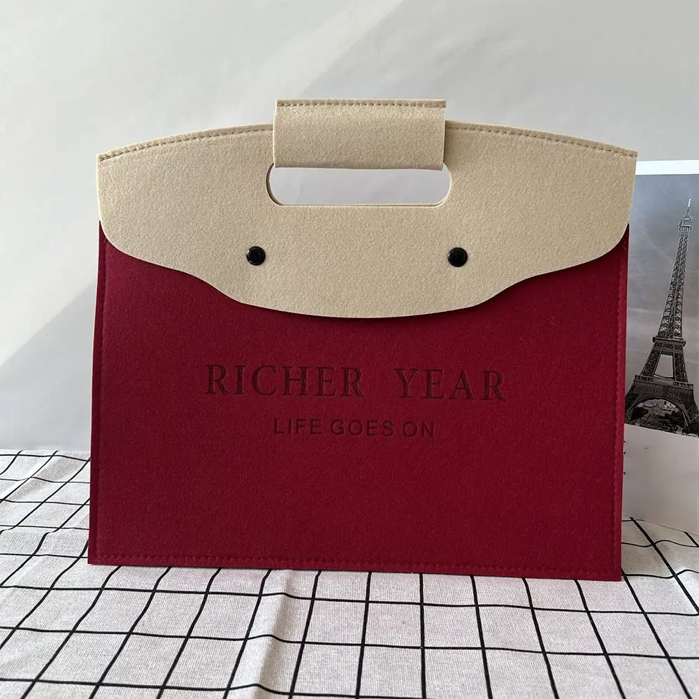 Blessing Large Capacity Felt Handbag Portable Universal Messenger Bag Simple Tote Bag Grocery Shopping