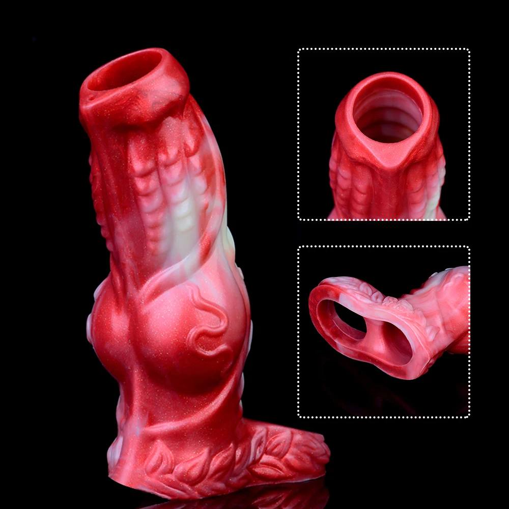 NNSX Soft Silicone Penis Sleeve with Big Knot Vaginal Stimulation Anti-drop Ring Penis Extender Sex Toys for Men Cock Sleeve 3