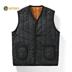 Winter Plus Fleece Thicken Warm Cotton Vest Men Gift for Father Husband Casual Loose Comfortable Sleeveless Jacket Men Clothing