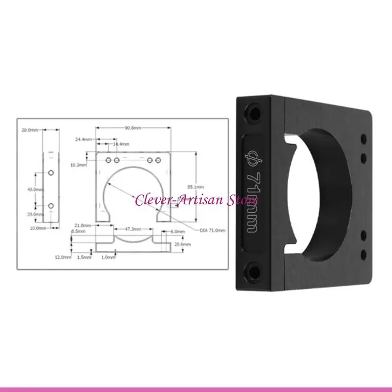 E06B Aluminum Alloy Spindle Motor Base Clamp Fixing Bracket Inner Diameter 71mm