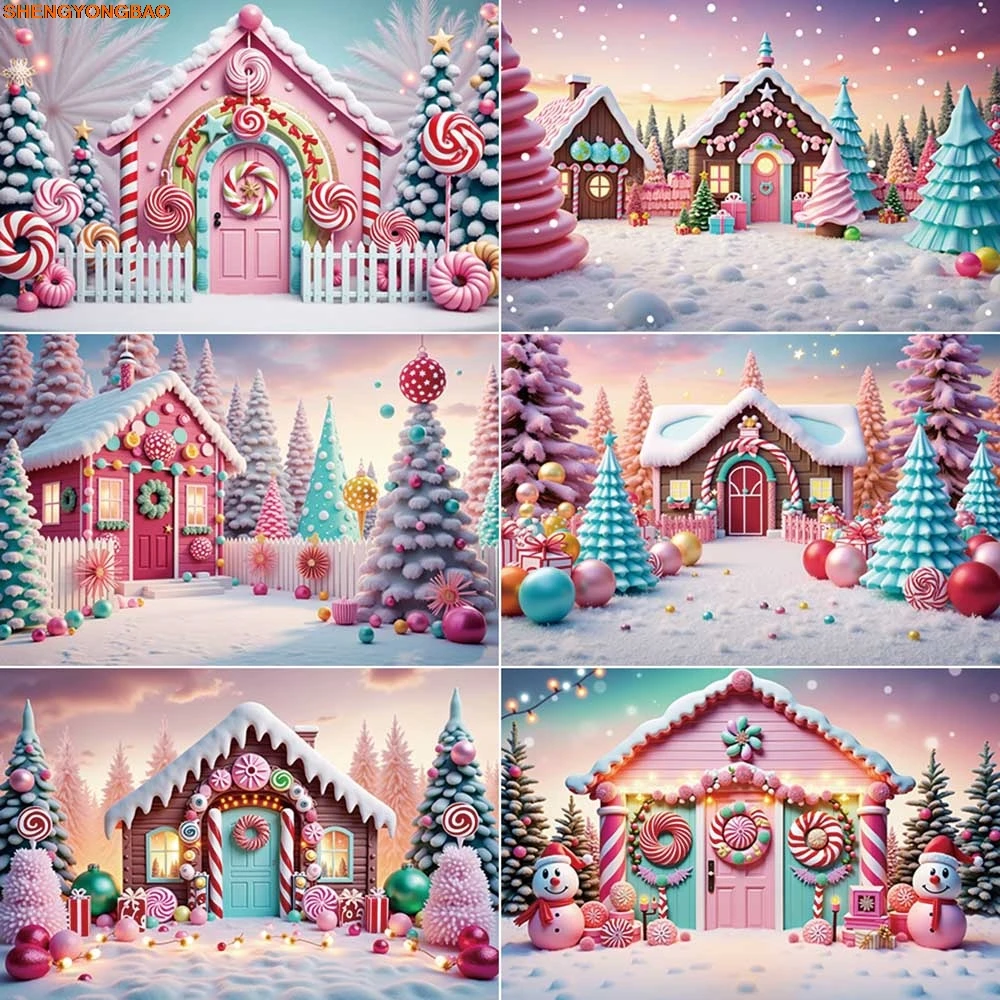 

2025 Christmas Photography Backdrop Xmas Tree Window New Year Photocall Background Children Studio Photocall Accessories