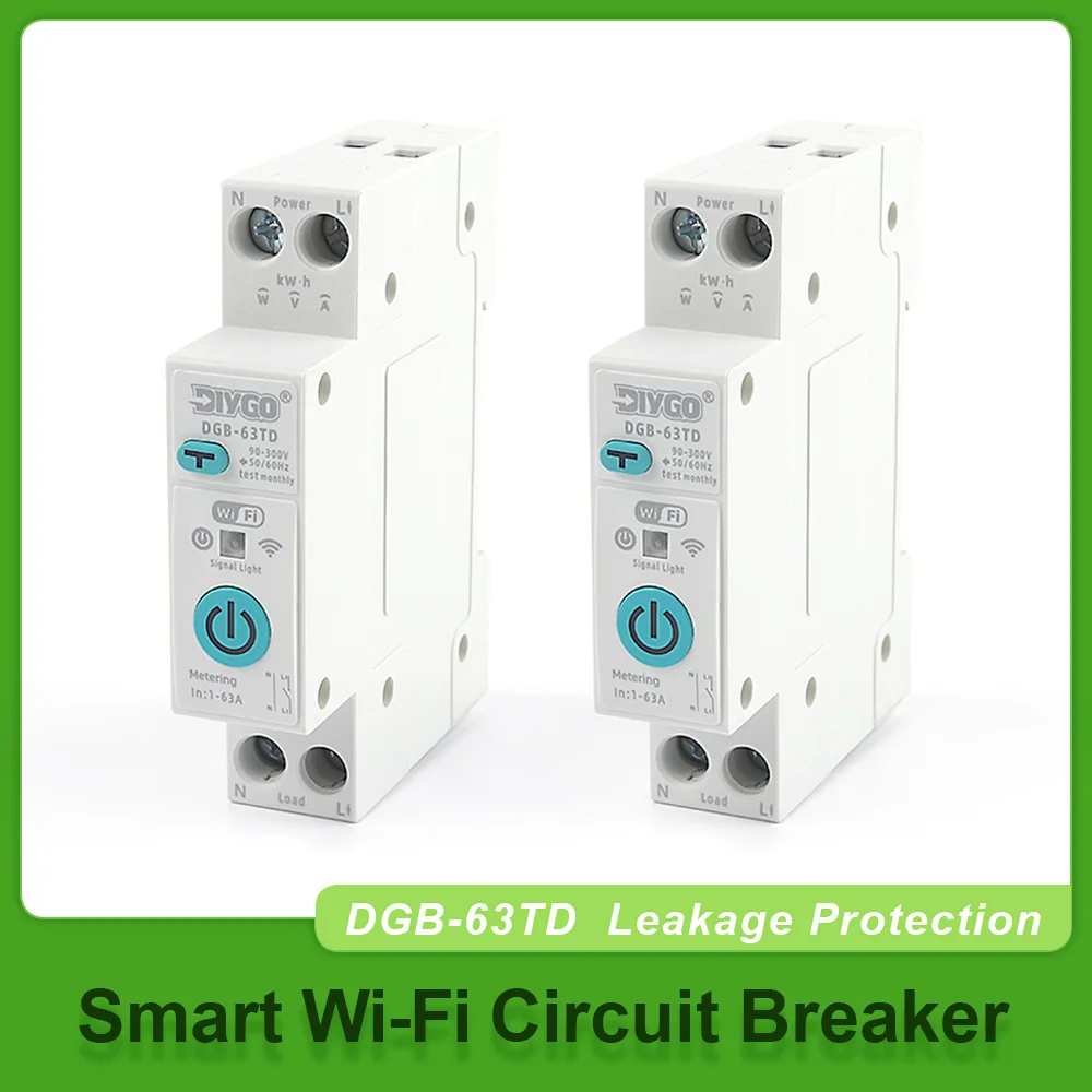 Smart Switch WiFi Circuit Breaker DGB-63TD Over Under Voltage Protect Leakage Protection Remote Control Metering Home Tuya APP