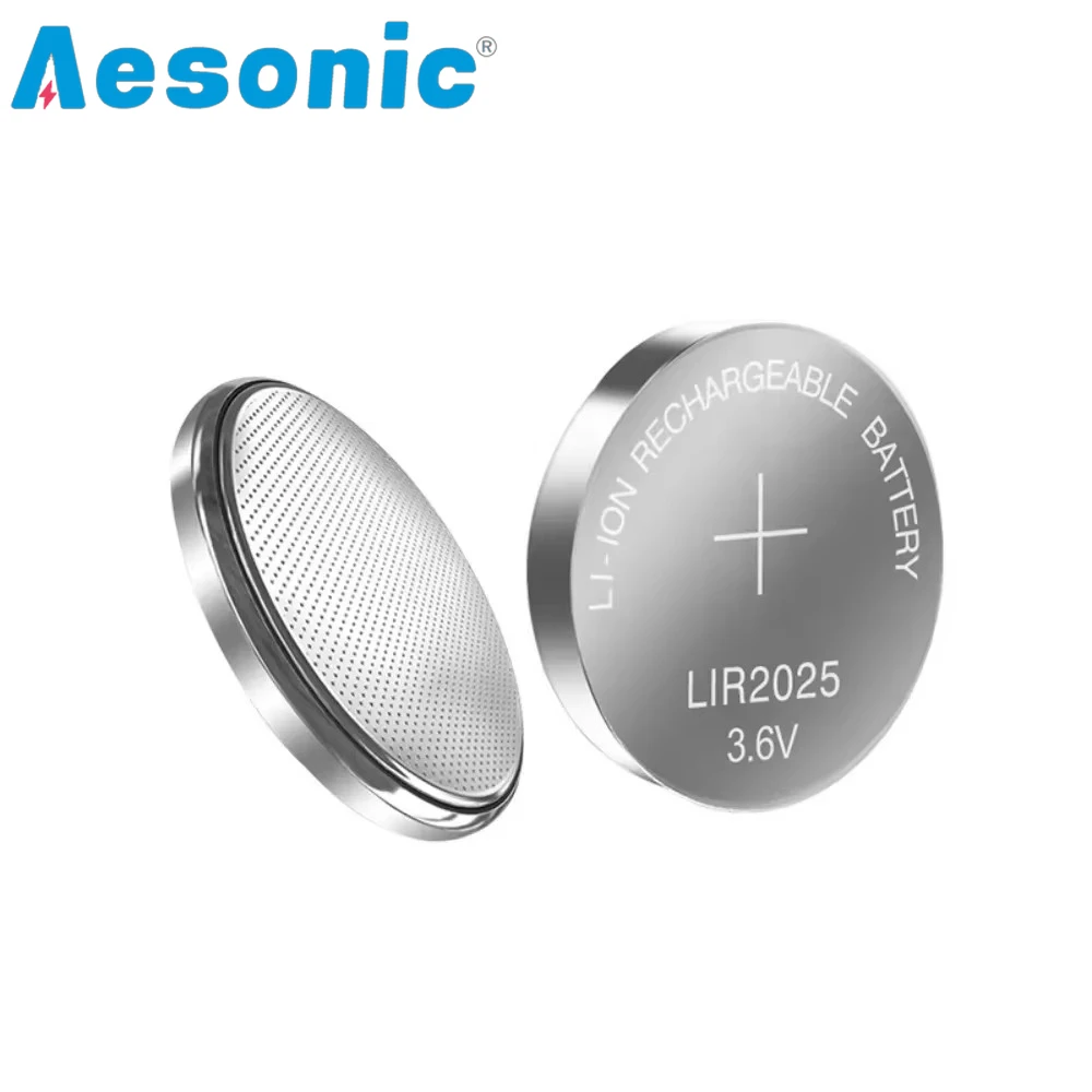 10PCS LIR2025 Rechargeable Button Battery 3.6V 25mAh Lithium Built-in Coin Cell Batteries Watch Cells LIR 2025 Replaces CR2025