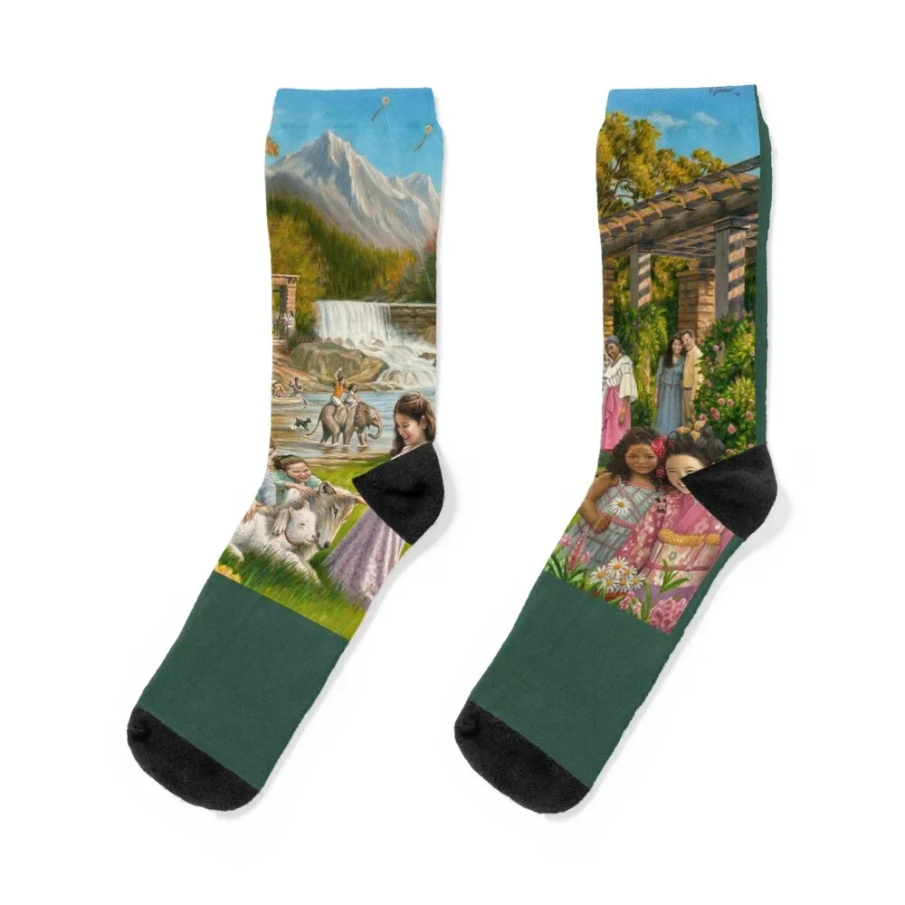 

Children in Paradise Socks retro basketball moving stockings hiphop Men Socks Luxury Brand Women's