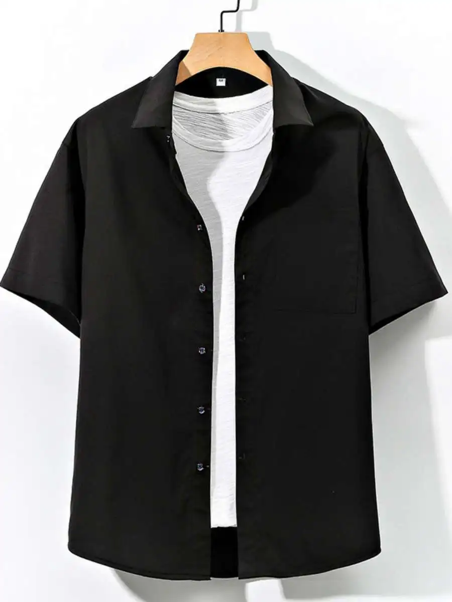 

Мужская одежда большого размера ort Sve irt Youthful Sle, новое поступление, однотонная повседневная деловая мужская одежда