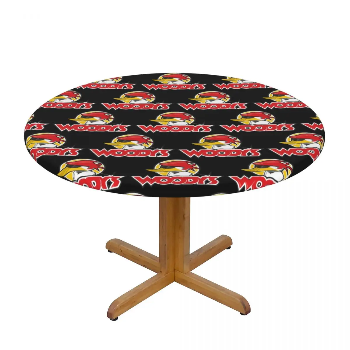 Custom Disney Cartoon Woody Woodpecker Animation Tablecloth Round Elastic Oilproof Table Cloth Cover for Banquet