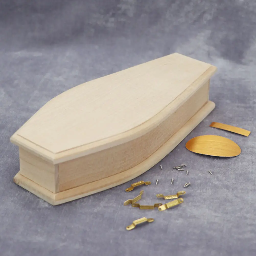 

Miniature House Ornament Tiny Coffin Decor for Dollhouse Mini Furniture Set Smooth Safe Craftsmanship Kids Creative Play Decor