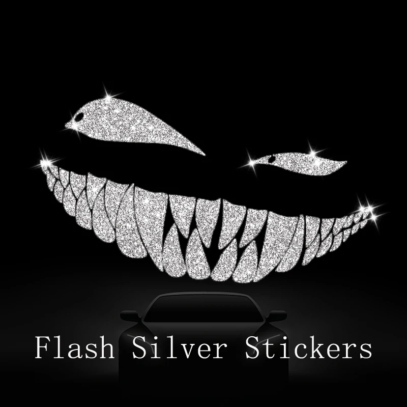 Sinister Grin Stickers Flash Silver Car Decals Car Stickers