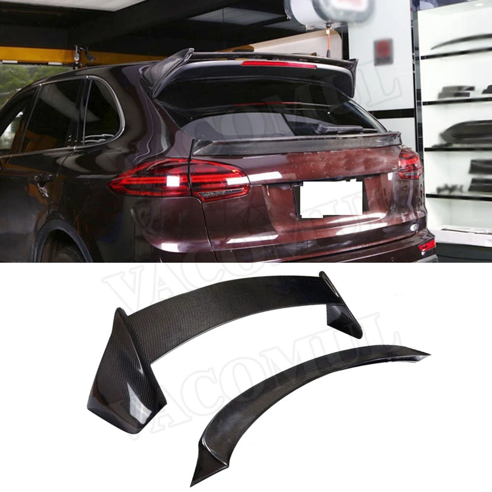 VACOMUL Carbon Fiber Rear Roof Spoiler Middle Wings Fit for Porsche Cayenne 958 SUV 4 Door GTS S Sport 2015 2016 2017