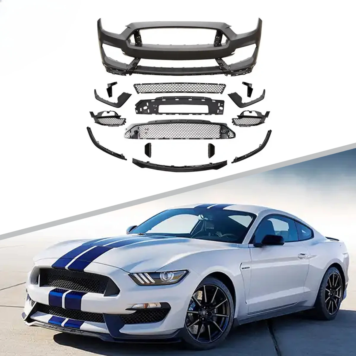 Factory Price GT350 Style Refitted Front Bumper Body Kit For Mustang 2015-2017