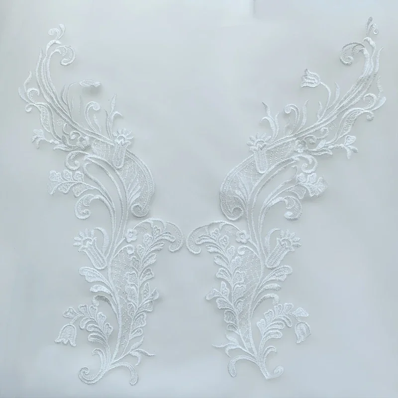 

4 Pieces New Exquisite and Fashionable Flower Patterns, Lace Decals, Artificial Silk Patches, Handmade DIY Wedding Accessories